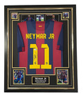 Framed Barcelona star Neymar Jr  Signed Shirt Jersey Beckett Authenticated