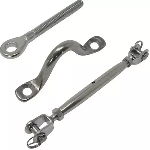 Edelstahl VA4 Seilspanner Wantenspanner Bügelöse Augenschraube Drahtspanner - Bild 1 von 22