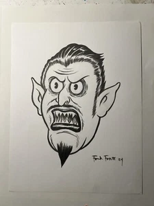 Cartoony Devil Vamp Cuphead Pop Surrealism Original Art drawing By Frank Forte - Picture 1 of 2