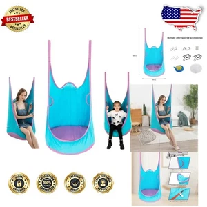 Durable Kids Pod Swing with Removable Cushion - Safe Hammock Chair for Ages 3+ - Picture 1 of 10