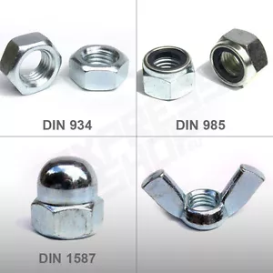 Muttern Sicherungsmuttern Hutmuttern Flügelmuttern Sechskant DIN 934, 985, 1587 - Bild 1 von 34