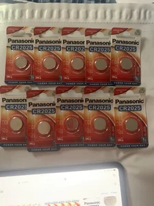 10 x Fresh PANASONIC CR 2025 CR2025 CR-2025 LITHIUM COIN CELL Battery Exp 2032 - Picture 1 of 1