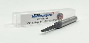 3/32" Carbide Endmill 4 Flute Flat Bottom 2 degree taper per side TiAlN(CB4-B) - Picture 1 of 4