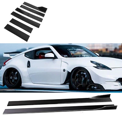 Fit Side Skirt For Nissan 200SX S15 Splitter Extension Rocker Panel Glossy Black - Imagem 1 de 4