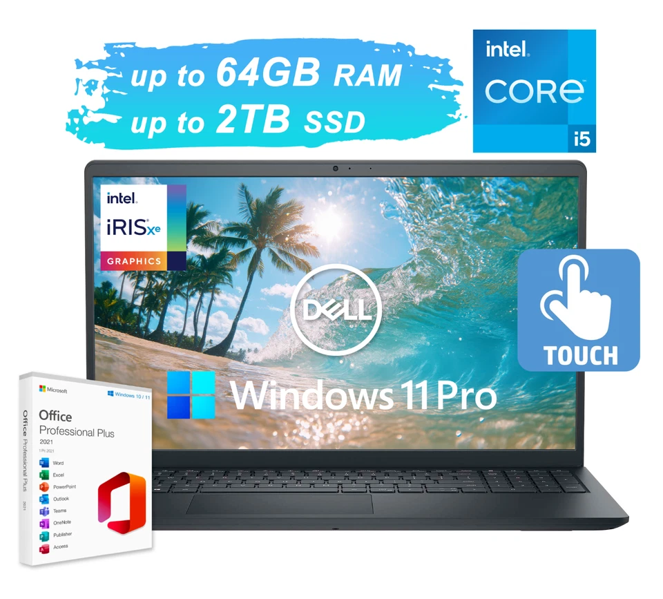 2025 Dell Inspiron Laptop 15 Touch 10-Core Intel i5 Upto 64GB RAM 2TB SSD WinPRO - Image 1 of 4