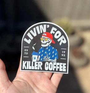 Dutch Bros Livin’ For Killer Coffee Skeleton Sticker - August 2025 - FREE SHIP - Picture 1 of 2