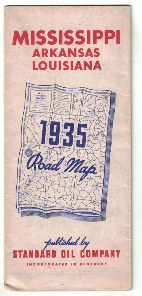 Hoja de ruta vintage 1935 de Mississippi, Arkansas y Louisiana - aceite estándar (KYSO) Foto 1 de 1