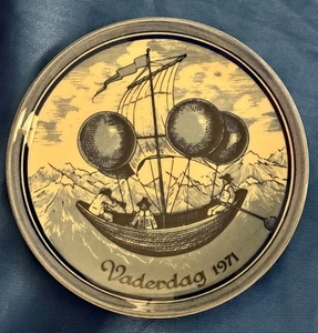 Vintage 1971 Delft Vaderdag Blue Air-Ship Collector's Plate - Bild 1 von 2