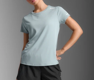 2XU Aero футболка синий работает рубашка быстрый сухой отражательный женщин большой совершенно новый - Изображение 1 из 4