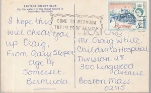 1968 BERMUDA POSTKARTE NACH USA LANTANA COLONY BAY 8d BRIEFMARKE - Bild 1 von 2