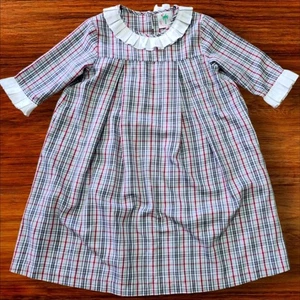 Shrimp and Grits Kids Gray Red Plaid Dress with Ruffle Collar. Sz. 8 - Picture 1 of 11