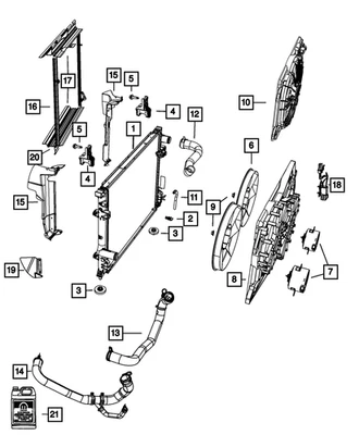 2015-2021 Genuine Mopar Dodge Charger Radiator Coolant Inlet Hose 5040052AC - Image 1 of 4