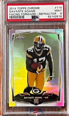 2014 Topps Chrome #114 Davante Adams mirando hacia adelante PSA 9 refractor RC Packers Foto 1 de 3