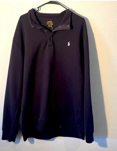 Polo Ralph Lauren LS Sweater Shirt Men 2XL Black Pullover Long Sleeve Cotton - Picture 1 of 7