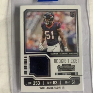 2023 Panini Contenders RC Rookie Ticket Jersey Patch Will Anderson Jr Texans - Picture 1 of 2