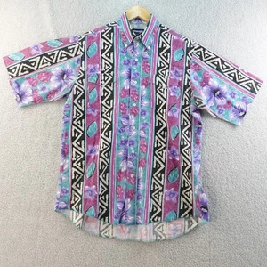 Vintage Wrangler Mens 16.5 Cowboy Cut Western Shirt X-Large Tails Floral Aztec - Picture 1 of 6