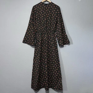 Vestido Bruja Negro Informal Halloween Hecho a Mano ÚNICO Años 80 Hecho a Mano Murciélagos Naranja - Imagen 1 de 11