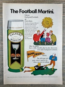 Calvert Extra Dry Gin Football Martini Cocktail Goof Proof 1967 Vintage Print Ad - Picture 1 of 1