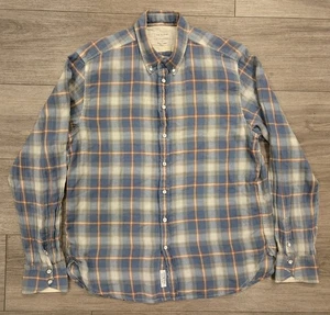 Rag & Bone Tailored Workwear Shirt Men's Large Plaid Button Up Cotton Linen Soft - Picture 1 of 11