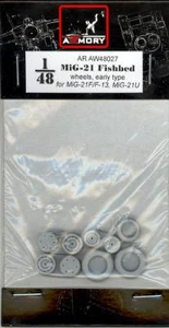 Armory Models 1/48 MIKOYAN MiG-21 FISHBED EARLY TYPE WHEEL SET Resin Set - Picture 1 of 1