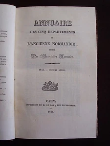Annuaire des cinq départements de l'ancienne Normandie 1845 - Imagen 1 de 2
