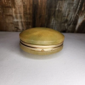 Giglioli Leonardo Italian Alabaster Marble Stone Vanity Trinket Powder Box Vtg - Picture 1 of 11