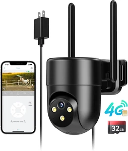 4G LTE Überwachungskamera Aussen Mit SIM Karte, 2K PTZ IP Kamera Ohne WLAN Mit F - Bild 1 von 12
