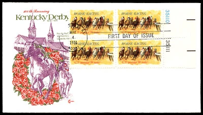 1974 Horse Racing FDC 100th Running of the Kentucky Derby CCC Cachet-Multi - Image 1 of 2