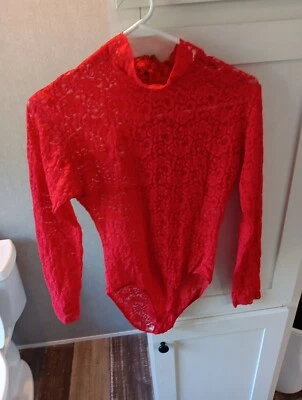 natori lace bodysuit Red Petite Vintage - Image 1 of 4