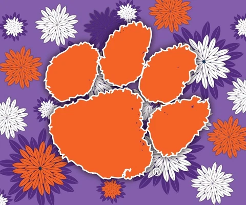 CLEMSON 5" X 6" FLORAL MAGNET-CLEMSON TIGERS CAR MAGNET-NEW FOR 2016 Cover