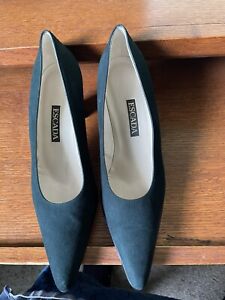 New no box Escada black suede  heels made in Italy size 8.5