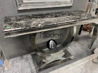 MODERN FL Arianna Console Table with Black Marble Top, 120 cm long stunning table