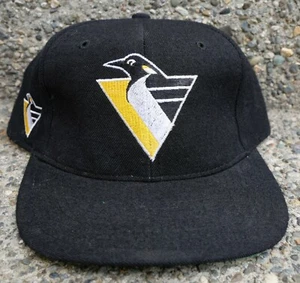 Vintage Pittsburgh Penguins Blockhead American Needle Snapback Hat Cap NHL - Picture 1 of 7