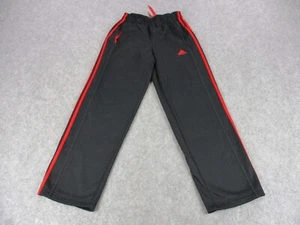 Adidas Pants Mens Small Black Red Fleece Lined Gym Sweatpants Track 26x29 - Picture 1 of 14