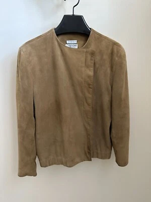 PRECIOSA CHAQUETA DE GAMUZA DE PIEL DE BECERRO DE 1980 Calvin Klein para Saks Fifth Ave talla 6 Foto 1 de 4