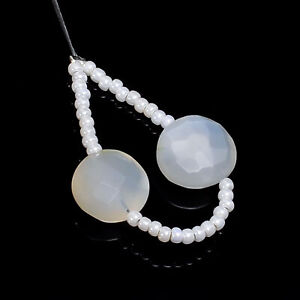Natural White Moonstone Gemstone Coin Faceted Beads 10X10X5 mm Strand 2" A-10512