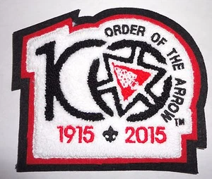 Order of the Arrow Black/Red Centennial Endowment Chenille Patch - OA 2015 NOAC - Picture 1 of 1