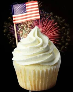 50 PCS USA Flags Cupcake Picks American Flags Cake Topper Bake Goods Decoration - Picture 1 of 4