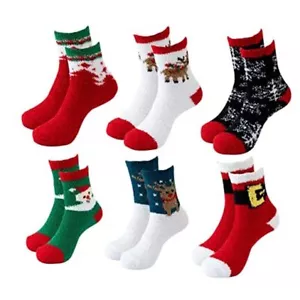 Women Christmas Holiday Socks Warm Winter Cozy Medium-Large 6pairs-christmas - Picture 1 of 8