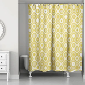 Creative Products Circles Yellow 71 x 74 Shower Curtain - Picture 1 of 2