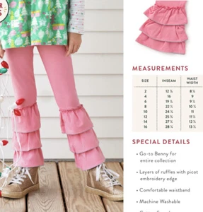 Matilda Jane Size 4 Pink Popsicle Benny Ruffles Pants Wonderment Holiday #30233B - Picture 1 of 3