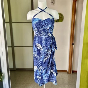1950s Vintage Cotton Hawaiian Sarong Dress 26w - Picture 1 of 16