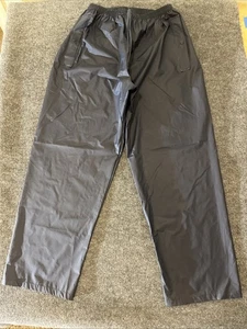 PVC Exterior Nylon Rain Pants Mens Large Elastic Waist Snow Wet Workwear - Picture 1 of 12