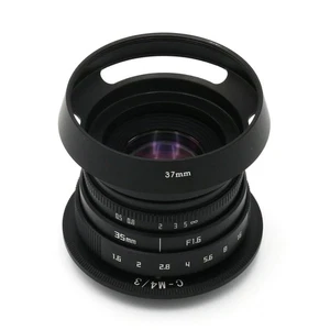 FUJIAN 35mm f1.6 C mount CCTV Lens II fr Micro 4/3 M4/3 E-PL2 E-PM1 GF3 GF2+Hood - Picture 1 of 11