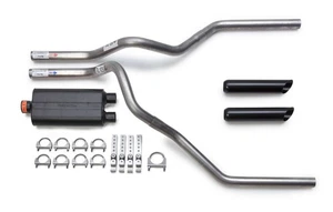 Ford F150 F250 09-19 Flowmaster 50 DeltaFlow Muffler Dual Exhaust Kit Black Tip - Picture 1 of 4