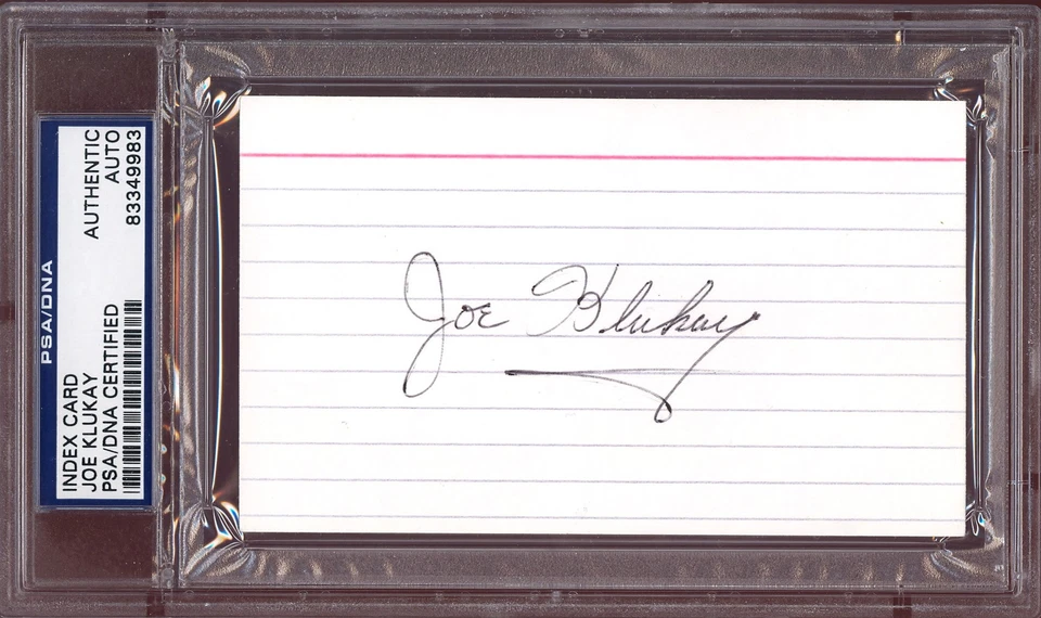 JOE KLUKAY PSA DNA AUTOGRAPH SIGNED NM INDEX CARD NHL MAPLE LEAFS BOSTON BRUINS - Image 1 of 1