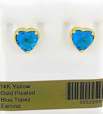 PENDIENTES TOPACIO AZUL 2,88 quilates CREADOS EN LABORATORIO CHAPADOS EN ORO AMARILLO 14K - NUEVOS CON ETIQUETAS Foto 1 de 4