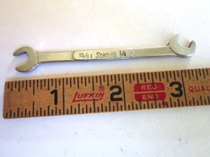 Snap-On Tools USA 1/4" & 15/64" SAE Offset Open End Ignition Wrench No. DS1615 - Picture 1 of 4