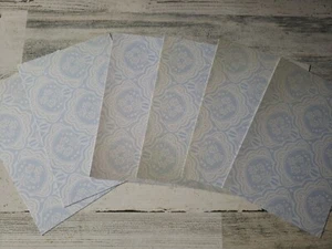 6 pieces of antique blue lace Scrapbook Paper 4x6 photo mats #1450 - Picture 1 of 1