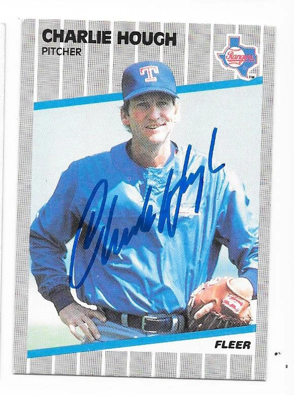 CHARLIE HOUGH 1989 FLEER AUTOGRAPHED SIGNED # 522 TEXAS RANGERS - Image 1 of 1